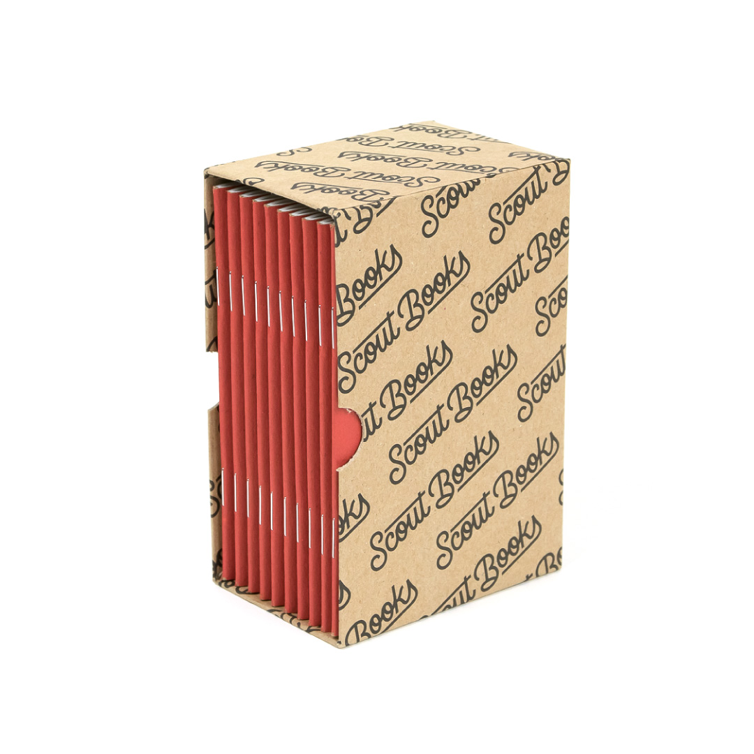 SCOUT BOOKS 10 PACK SOFT RED NOTEBOOKS