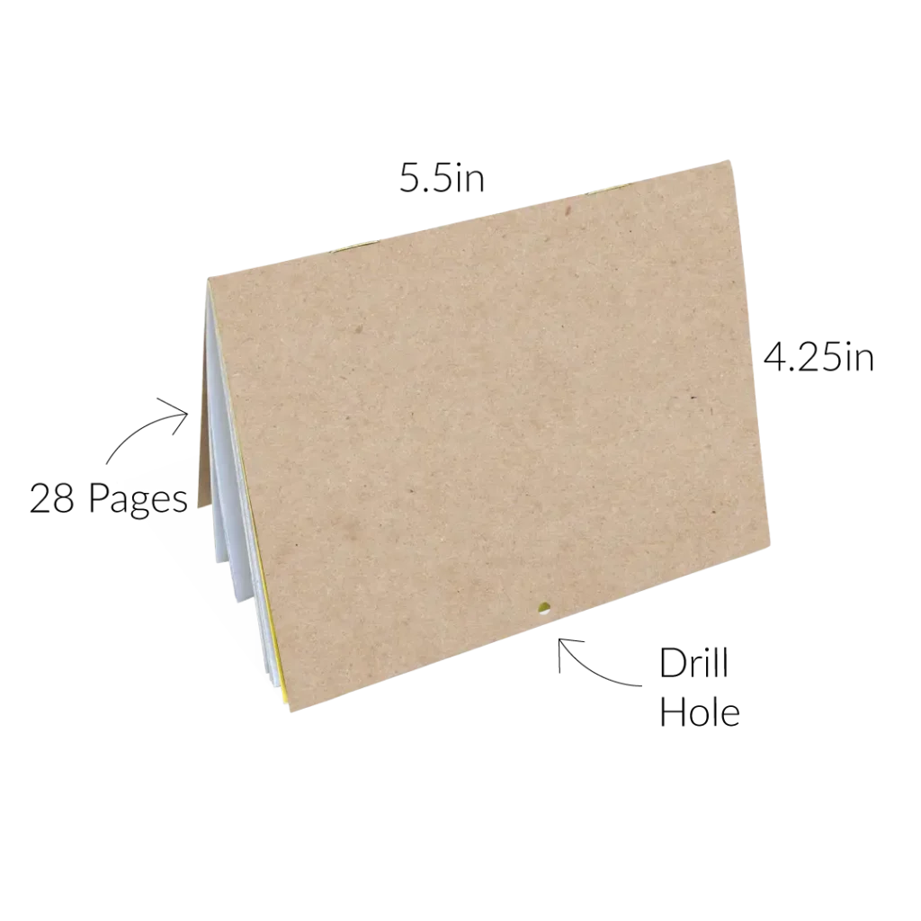 Custom mini calendar with illustrated specs