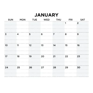 Calendar - January sample page